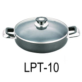 10" Low Pot Non Stick Heavy Gauge With Glass Lid