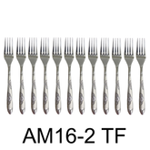 12 PC Wavy Cloud Design Stainless Steel Silver Tea Fork