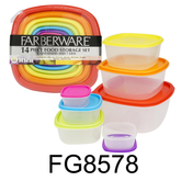 14 PC Plastic Square Food Storage Set