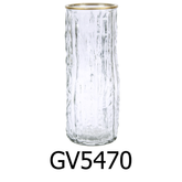 10" Gold Rim Glass Vase
