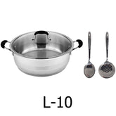 10 QT Stainless Steel 18/10 Induction Low Pot With Silicon Handle