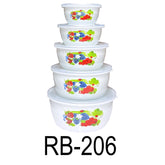 10 PC Fruits Straight Body Enamel Bowl Set