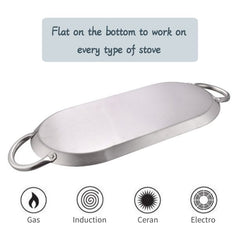 17" Oval Stainless Steel Fry Pan Comal