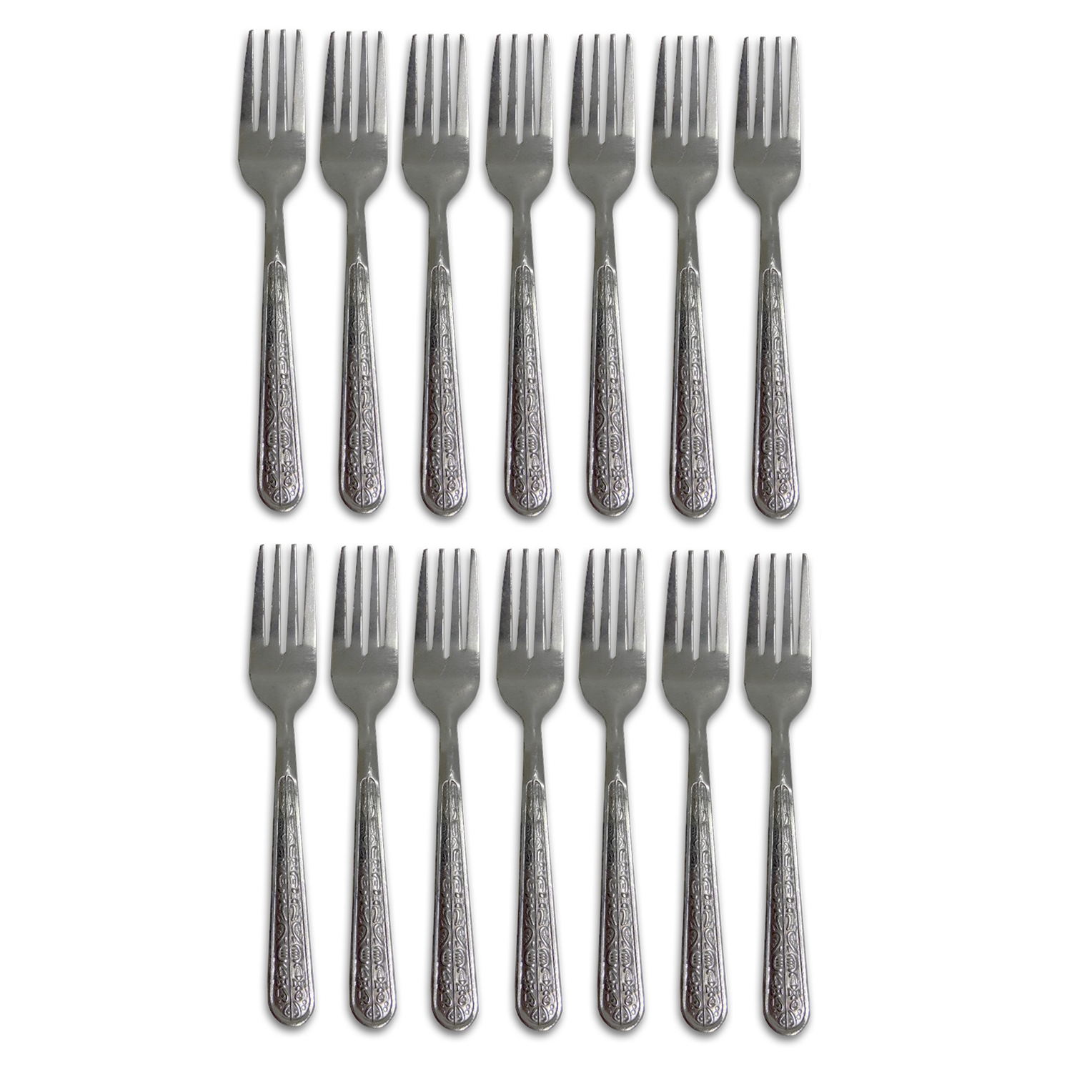 12 PC Classy Stainless Steel Silver Tea Fork