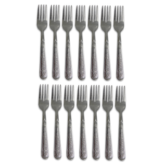 12 PC Classy Stainless Steel Silver Tea Fork