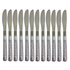 12 PC Classy Stainless Steel Silver Dinner Knife
