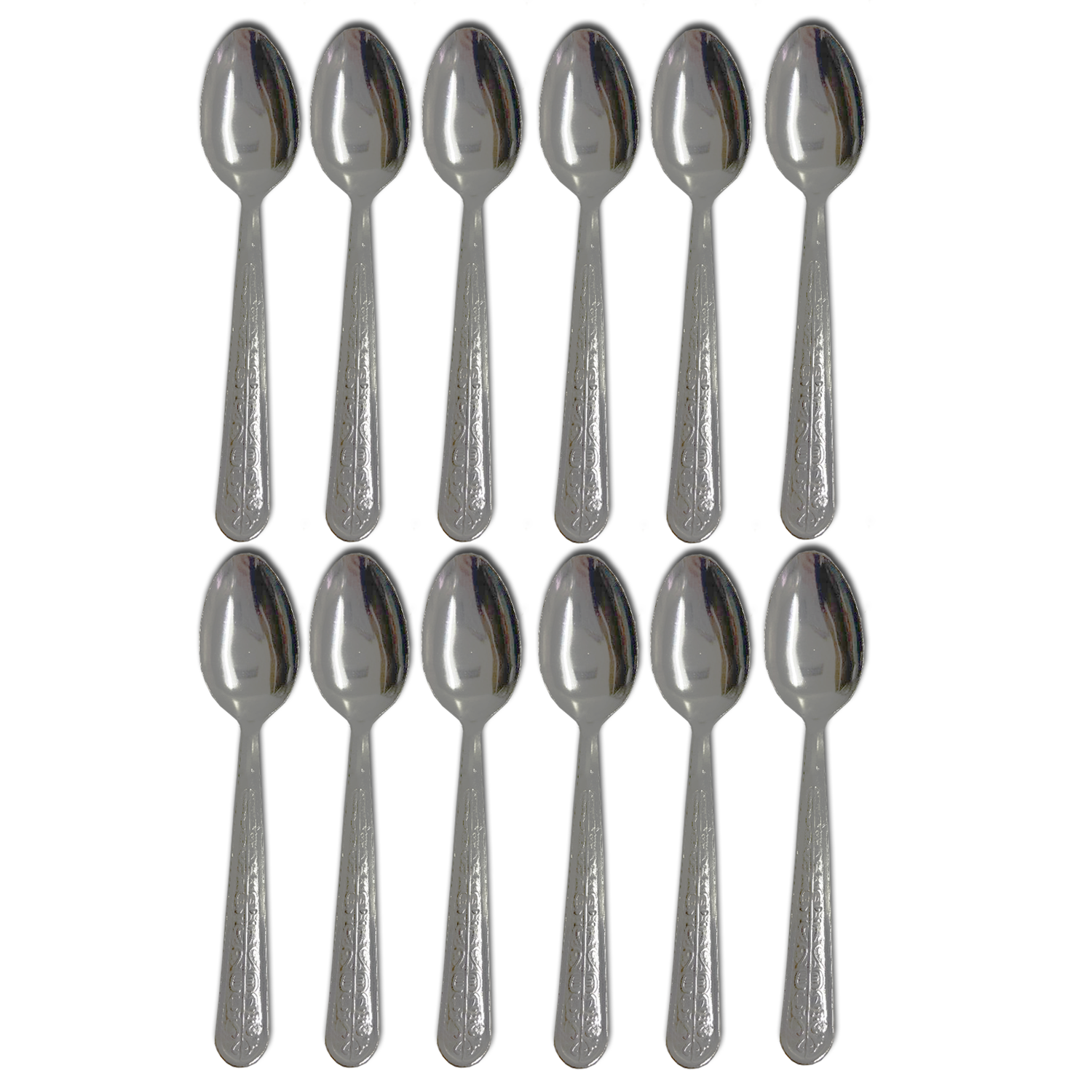 12 PC Classy Stainless Steel Silver Tea Spoon