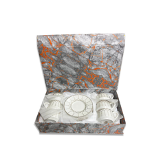 12 PC White & Gold Turkish Coffee Cup and Saucer