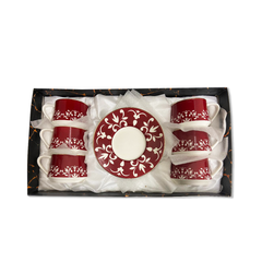 12 PC Red Turkish - Christmas Holidays Theme Coffee Tea Cup Set