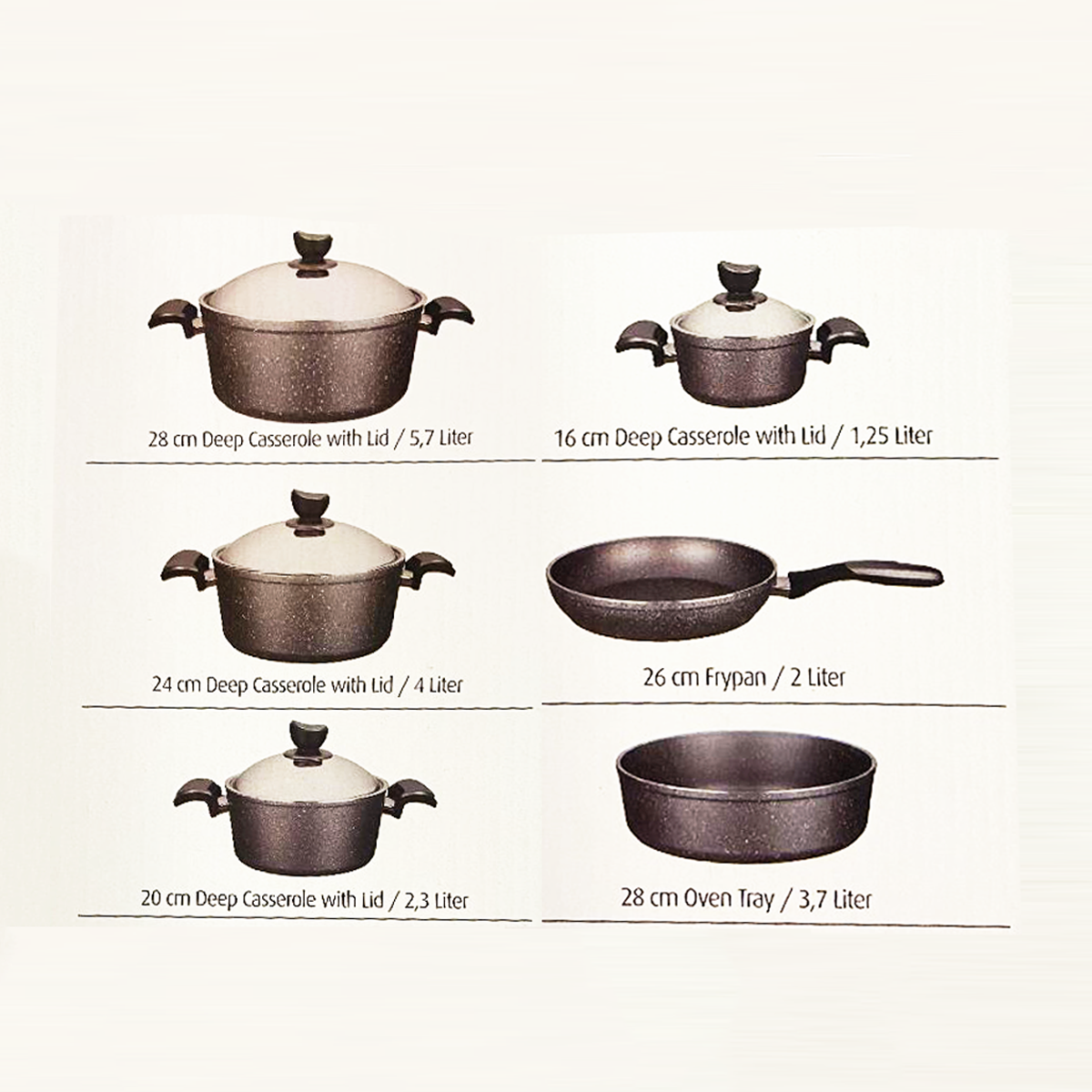 10 PC Non-Stick Aluminum Granite Cookware Set