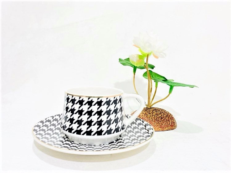 12 PC Black & White Turkish Coffee Set
