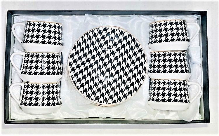 12 PC Black & White Turkish Coffee Set