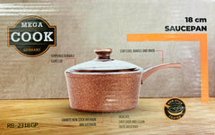 18cm Bronze Granite Coating Aluminum Sauce Pan