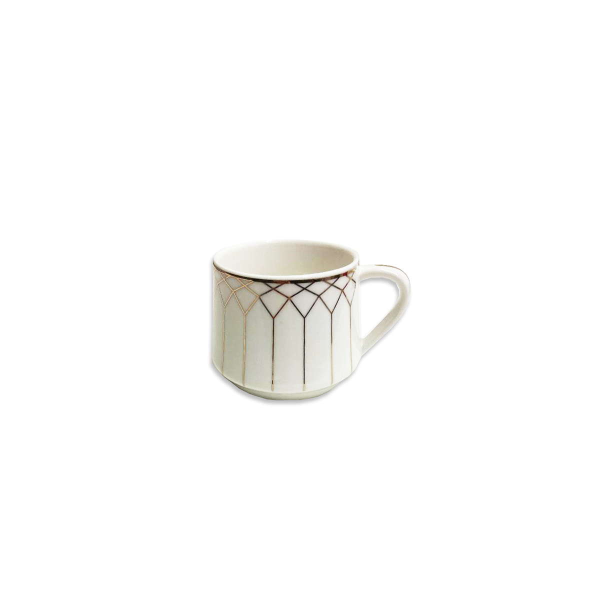 12 PC White & Gold Turkish Coffee Cup and Saucer