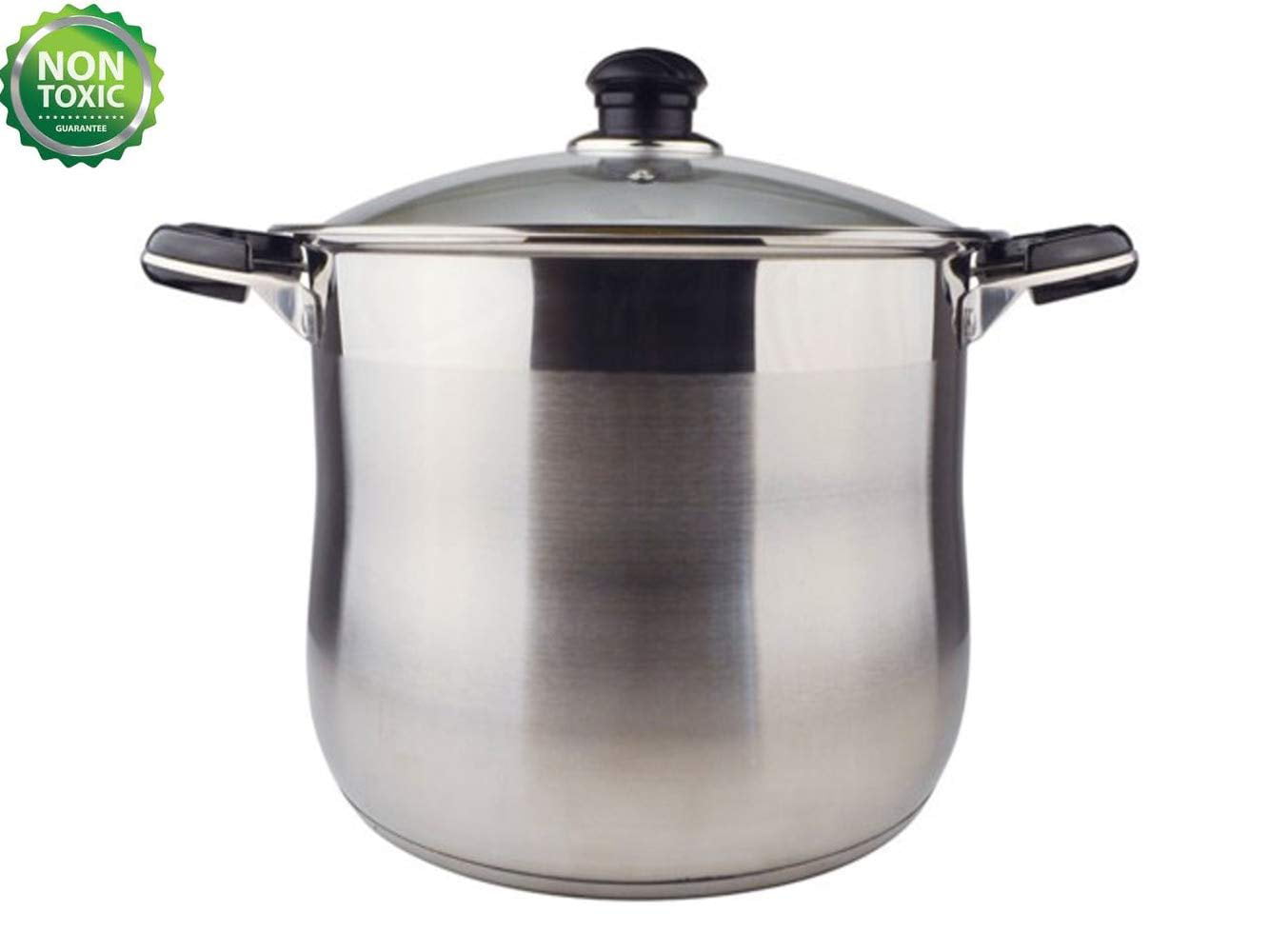 16 QT Stainless Steel 18/10 Induction Stock Pot (Free Gift 2 Spoons)