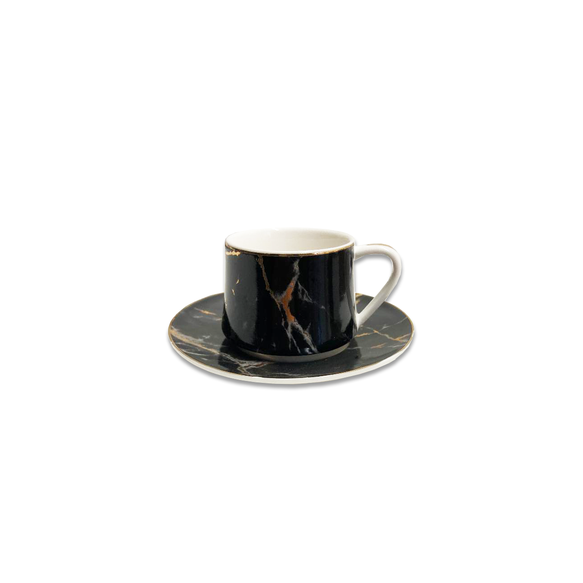 12 PC Black & Gold Turkish Coffee Cup Set