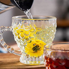 12 PC Bubble Glass Tea Cup Set