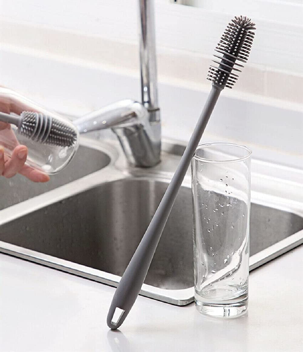 2 PC Bottle & Straw Brush Set - Gray