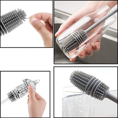 2 PC Bottle & Straw Brush Set - Gray