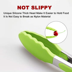 11" Green Tongs with Silicone Handle