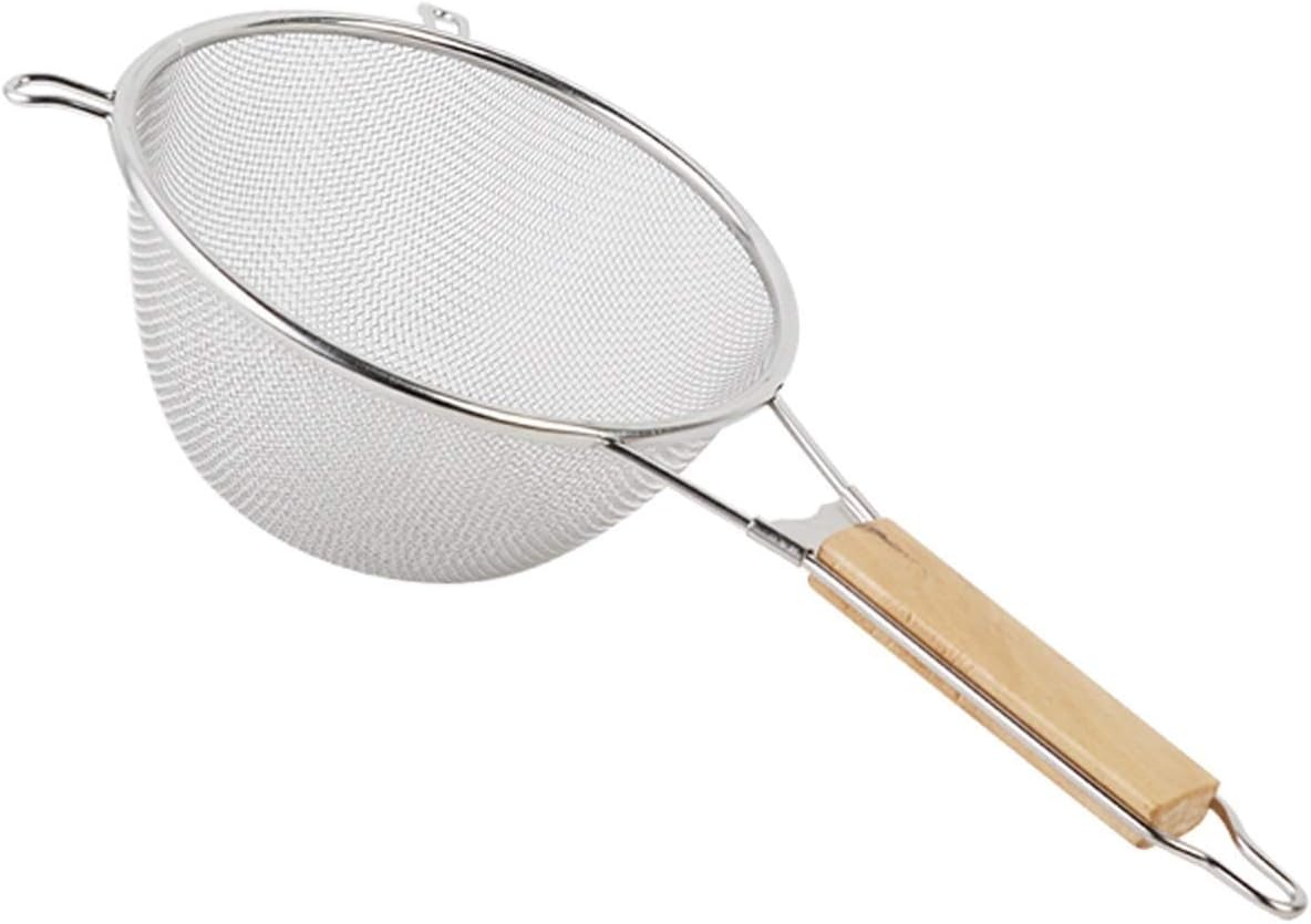 18cm Stainless Steel Strainer with Wooden Handle