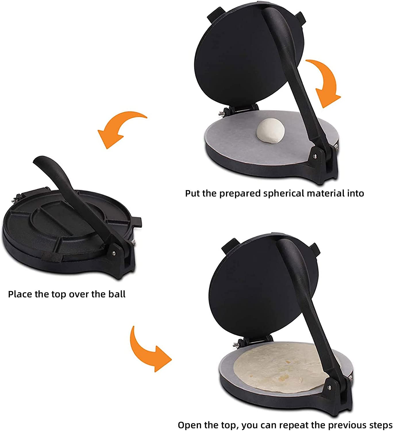 18cm Cast Iron Heavy Duty Tortilla Press