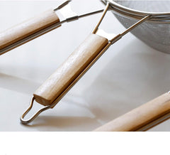 18cm Stainless Steel Strainer with Wooden Handle