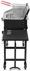 2 in 1 Stainless Steel Taco Cart With Deep Fryer