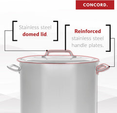 180QT Stainless Steel Stock Pot (Free Gift Ladle)