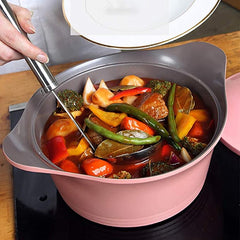 10 PC Pink Ceramic Casserole Cookware Set