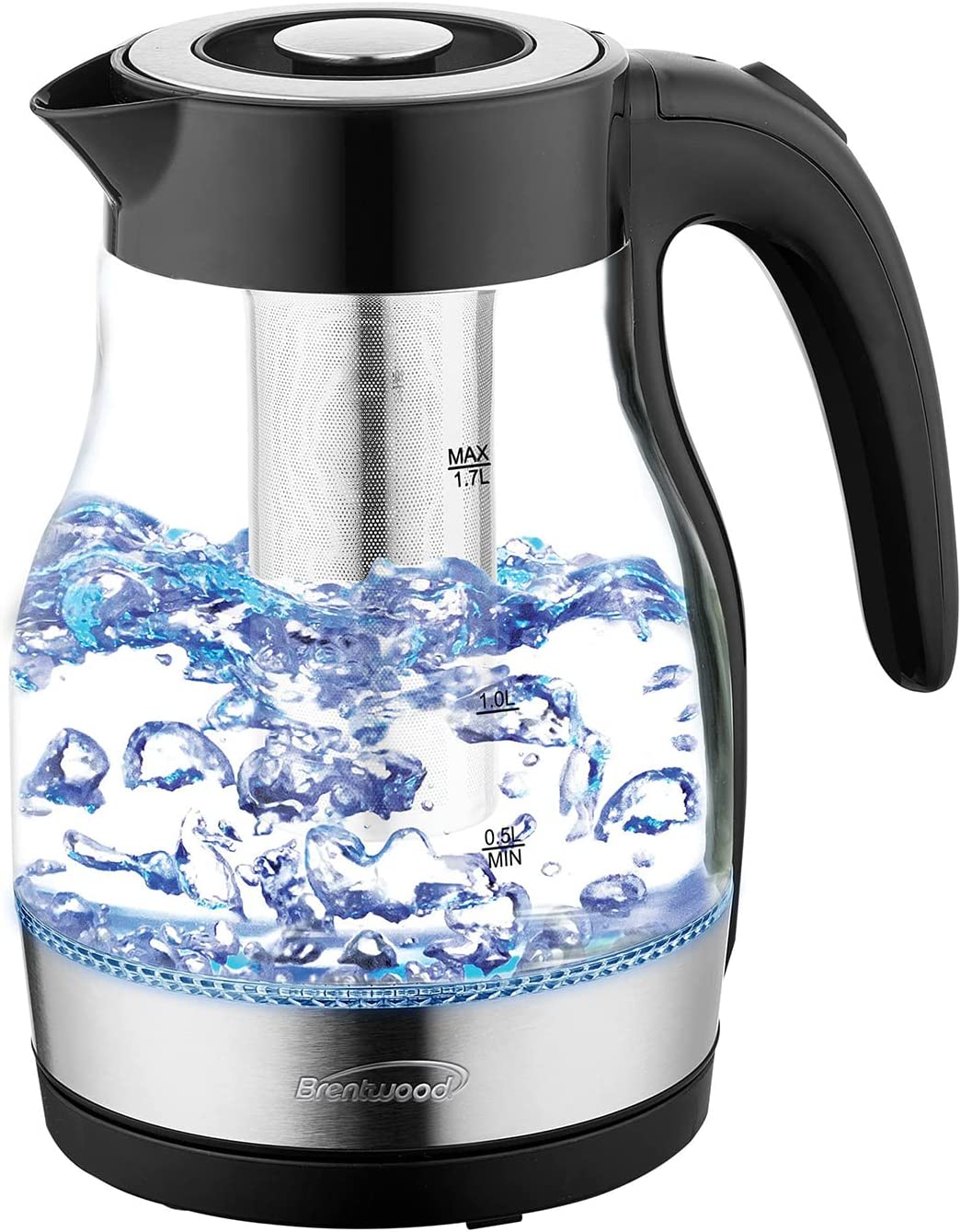 1.7L Cordless Glass Electric Kettle With Tea Infuser