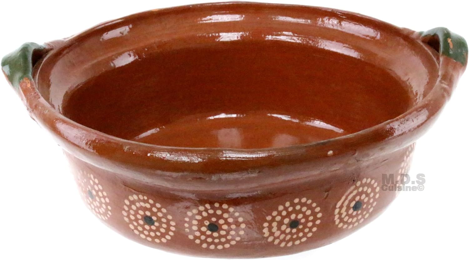 11" Floral Artisan Clay Casserole