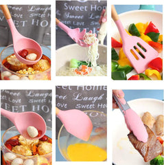 12 PC Pink Silicone Utensil Set With Storage Box