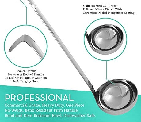 12 Oz Stainless Steel Ladle With Curve Handle