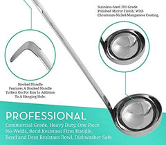 12 Oz Stainless Steel Ladle With Curve Handle