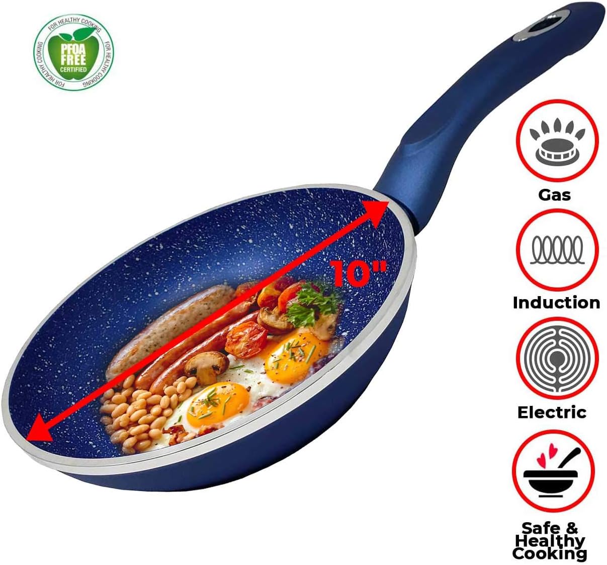 11" Blue Marble Aluminum Fry Pan