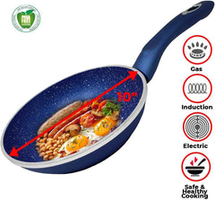 11" Blue Marble Aluminum Fry Pan