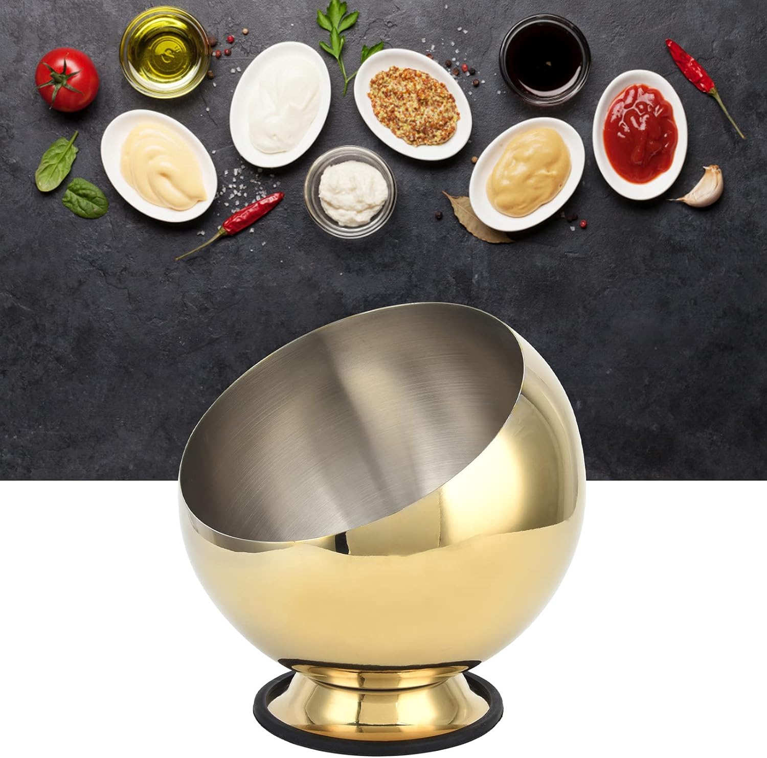 18cm Gold Saucer Bowl For Sauce, Snack, Appetizers