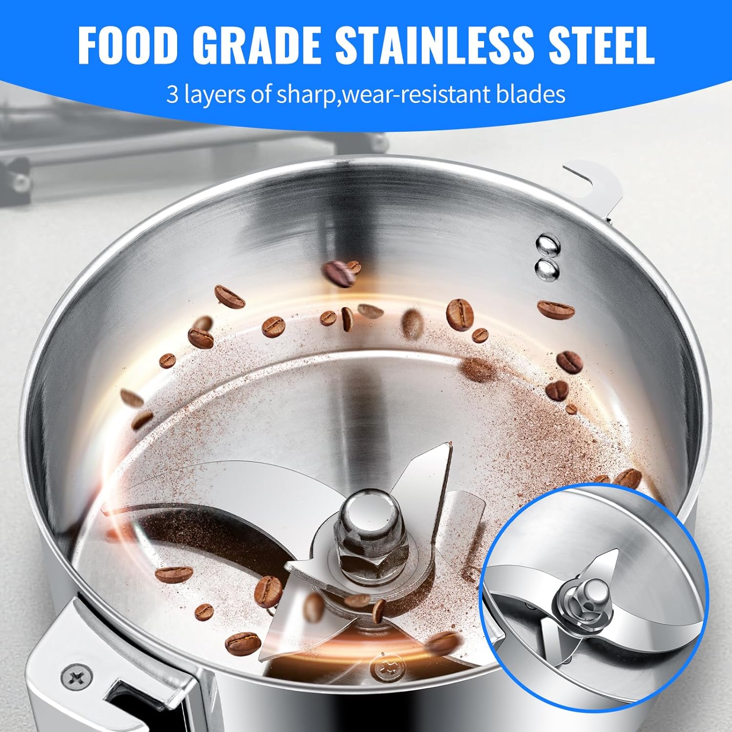 100g Stainless Steel Grain Mill Grinder / Multi Function Disintegrator