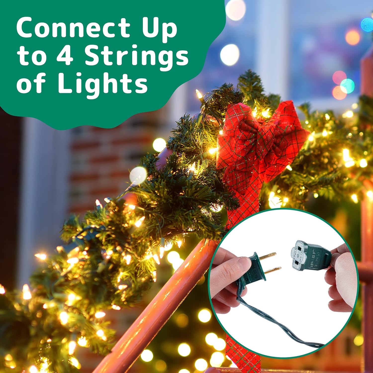 140 LED Warm White Clear Bulb with Green Wire (INDOOR USE ONLY)