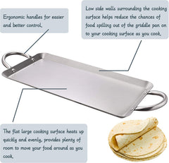 16.5" Rectangle Stainless Steel Fry Pan Comal