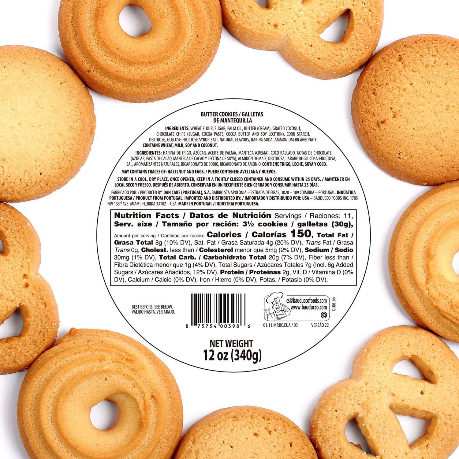 12 oz Bauducco Butter Cookies