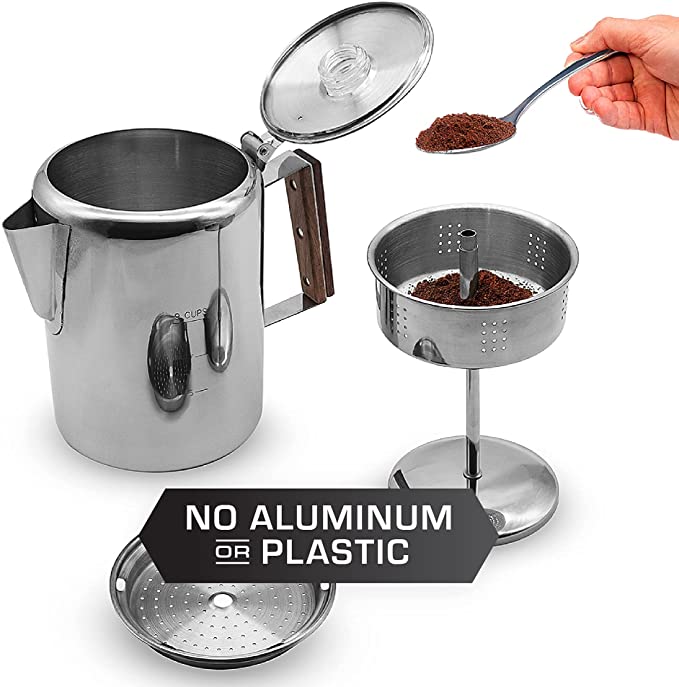 12 Cup Turkish Stainless Steel Coffee Percolator