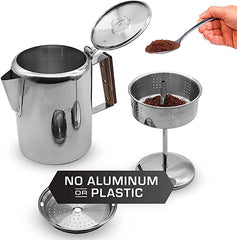12 Cup Turkish Stainless Steel Coffee Percolator