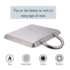 11.5” Square Stainless Steel Fry Pan Comal