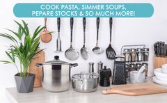 10 QT Stainless Steel 18/10 Induction Stock Pot (Free Gift 2 Spoons)