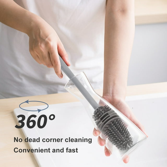 2 PC Bottle & Straw Brush Set - Gray