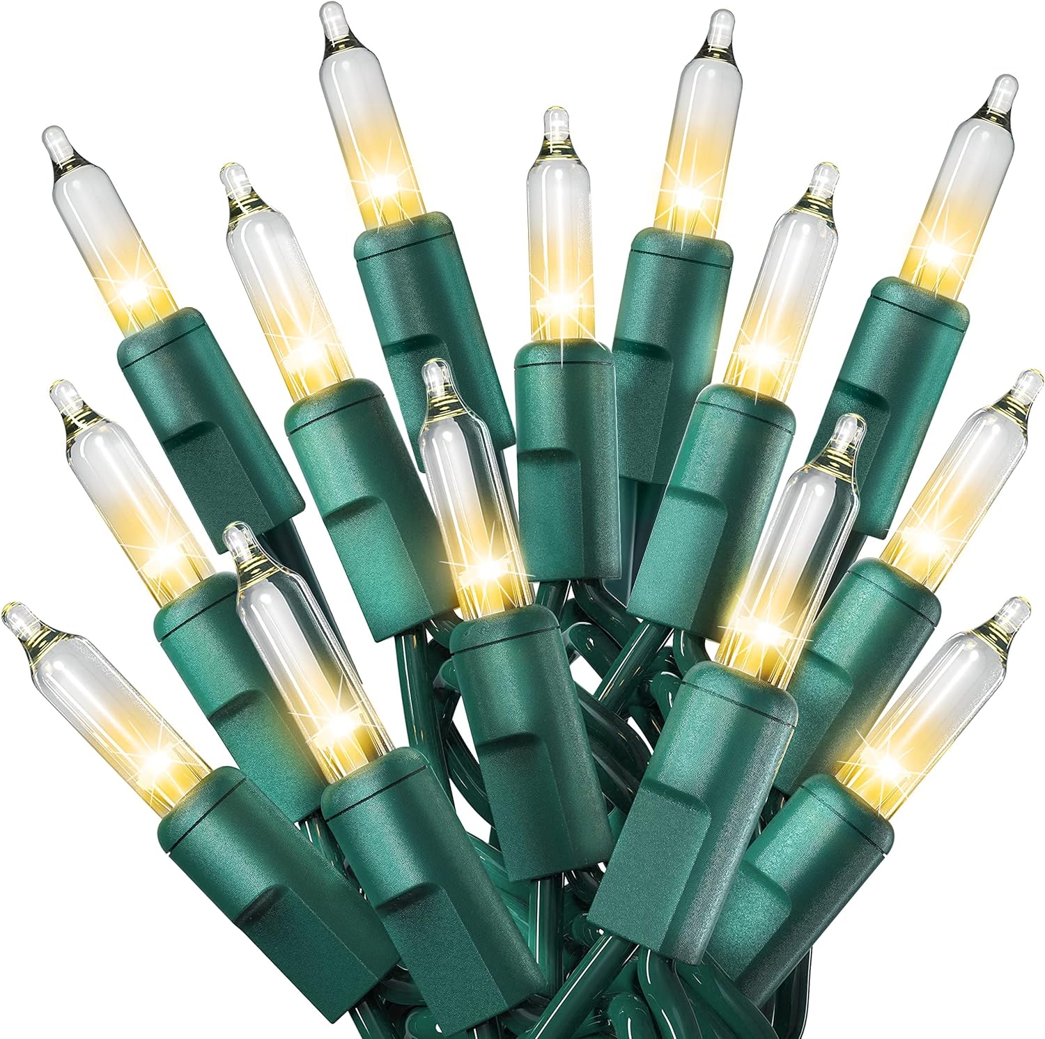 140 LED Warm White Clear Bulb with Green Wire (INDOOR USE ONLY)