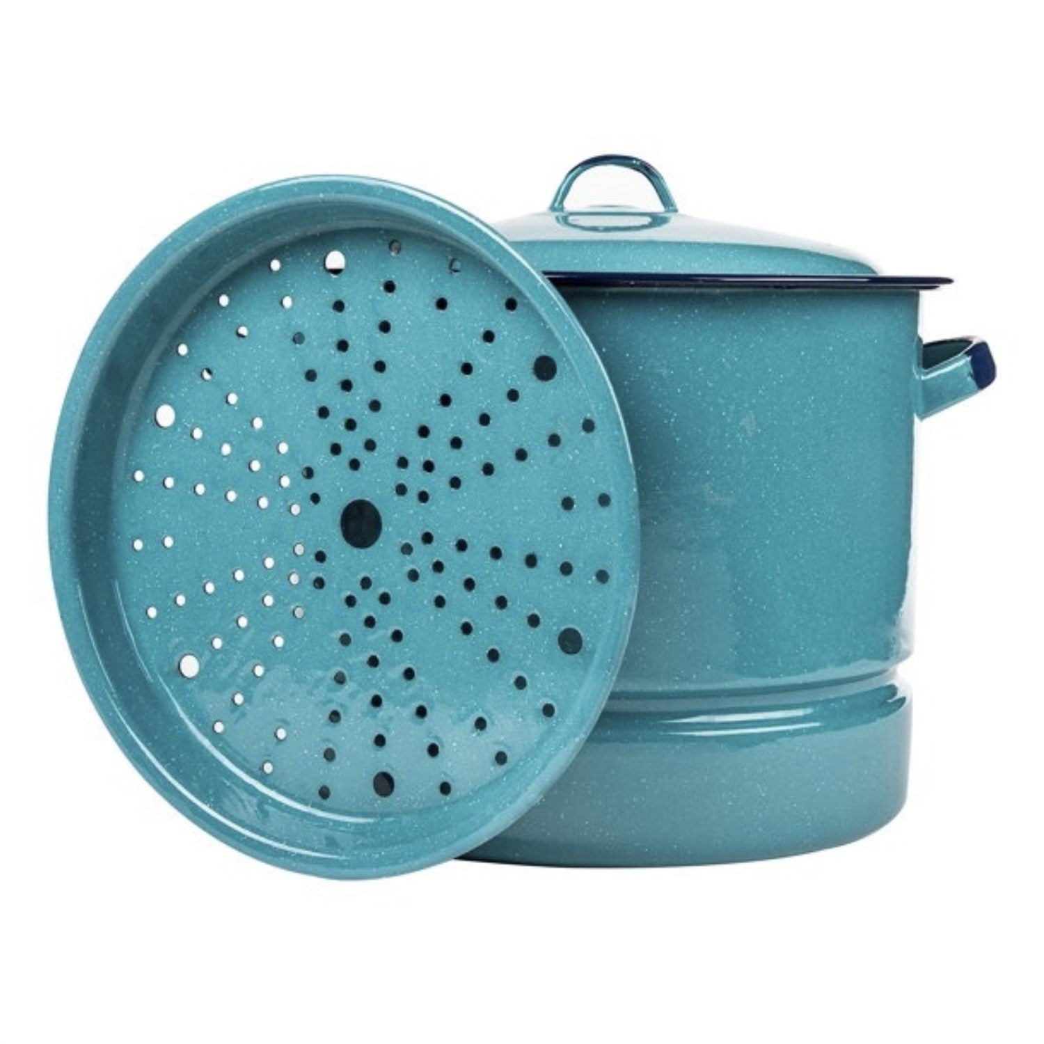 15 QT Enamel Steamer Pot With Lid & Trivet