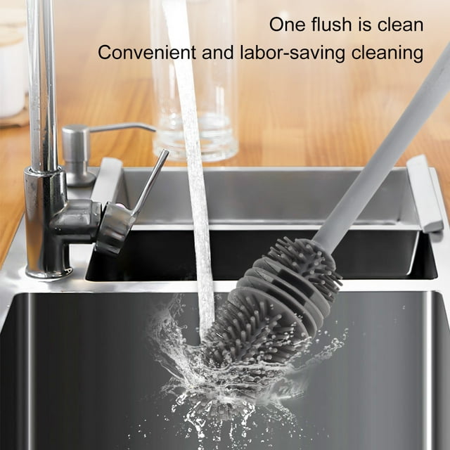 2 PC Bottle & Straw Brush Set - Gray